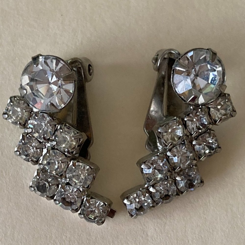 Clip-on Rhinestone Earrings